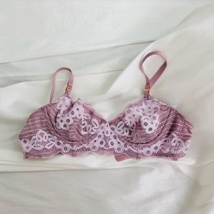 (Aerie) Real Power Demi Unlined Bra Ginger Plum